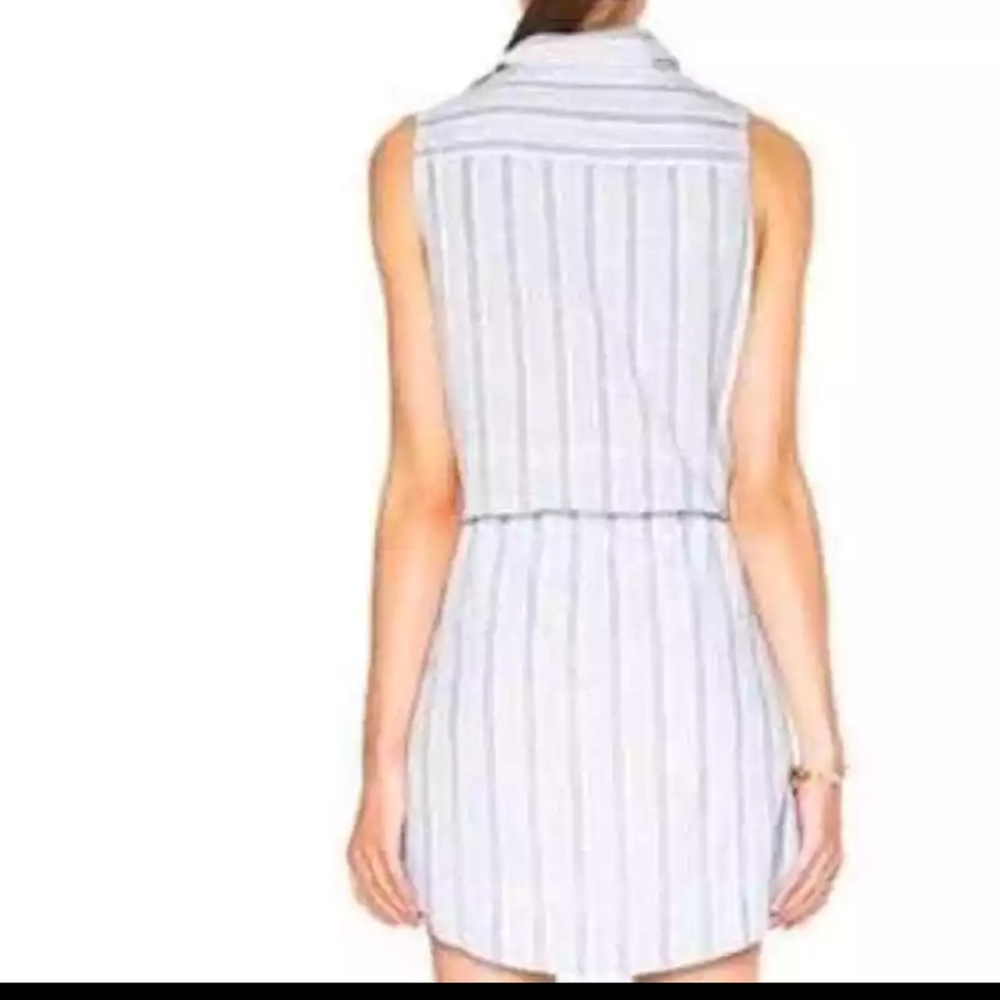 Paige Women's Yvonne Striped Partially Lined Sleeveless Shirt Dress Size Large - Picture 3 of 7